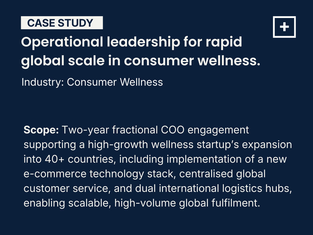 Case Study: Consumer Wellness